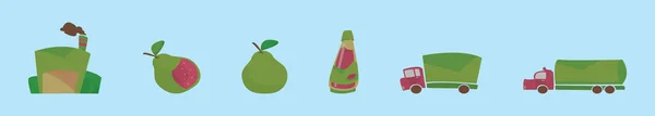 Набір Шаблонів Дизайну Мультфільмів Guava Різними Моделями Сучасні Векторні Ілюстрації — стоковий вектор