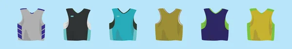 様々なモデルのジャージー漫画のアイコンデザインテンプレートのセット 青の背景に隔離された現代のベクターイラスト — ストックベクタ