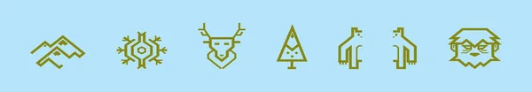 Σύνολο Yeti Εικονίδιο Σχέδιο Κινουμένων Σχεδίων Πρότυπο Διάφορα Μοντέλα Σύγχρονη — Διανυσματικό Αρχείο