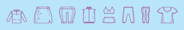 Set Sport Clothes Cartoon Icon Design Template Various Models Modern — Stock Vector