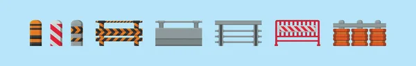 ガードレール漫画のアイコンデザインテンプレートのセット 青の背景に隔離された現代のベクターイラスト — ストックベクタ