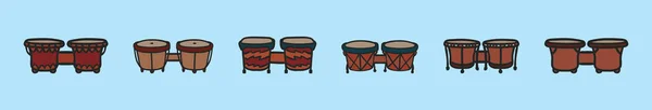 Set Desene Animate Bongo Șablon Design Pictogramă Diferite Modele Ilustrație — Vector de stoc