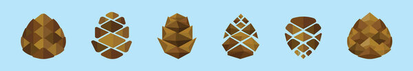 set of pine cones cartoon icon design template with various models. modern vector illustration isolated on blue background