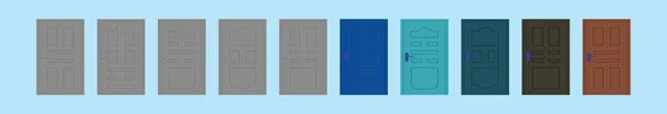 Набор Шаблонов Дизайна Иконок Дверей Различными Моделями Современная Векторная Иллюстрация — стоковый вектор
