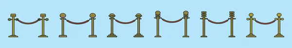 バリアロープ漫画のアイコンデザインテンプレート様々なモデルと 青の背景に隔離された現代のベクターイラスト — ストックベクタ