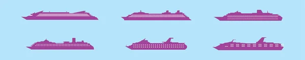 Zestaw Ikony Kreskówki Cruise Design Szablon Różnych Modeli Nowoczesny Wektor — Wektor stockowy