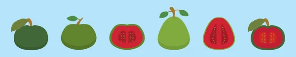 Σύνολο Του Προτύπου Σχεδίασης Κινουμένων Σχεδίων Guava Διάφορα Μοντέλα Σύγχρονη — Διανυσματικό Αρχείο
