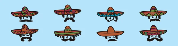 Conjunto Mariachi Mexicana Plantilla Diseño Icono Dibujos Animados Con Varios — Archivo Imágenes Vectoriales