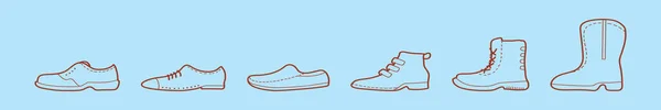 Conjunto Zapatos Los Hombres Plantilla Diseño Icono Dibujos Animados Con — Vector de stock