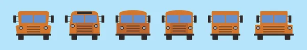 Set School Bus Cartoon Icon Design Template Various Models Modern — Stock Vector