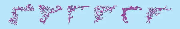 様々なモデルのイスラム装飾漫画のアイコンデザインテンプレートのセット 青の背景に隔離された現代のベクターイラスト — ストックベクタ