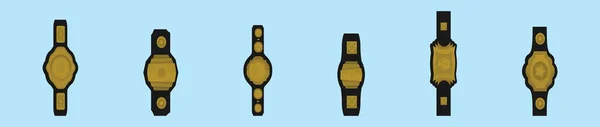 Set Championship Belt Cartoon Icon Design Template Various Models Modern — Stock Vector