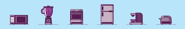 Set Kitchen Tools Cartoon Icon Design Template Various Models Modern — Stock Vector
