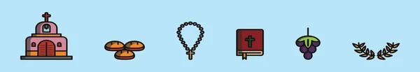 Набор Шаблонов Оформления Иконок Священной Недели Различными Моделями Современная Векторная — стоковый вектор