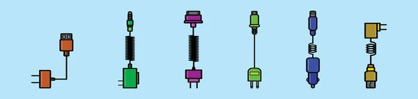 Набор Шаблона Иконки Зарядного Устройства Различными Моделями Современная Векторная Иллюстрация — стоковый вектор