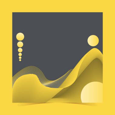 Sosyal medya afişi şablonları. Sıvı konseptli bir şablon. Sosyal medya reklamları için düzenlenebilir şablon gönderileri. Bu şablon sarı ve siyah renkli..