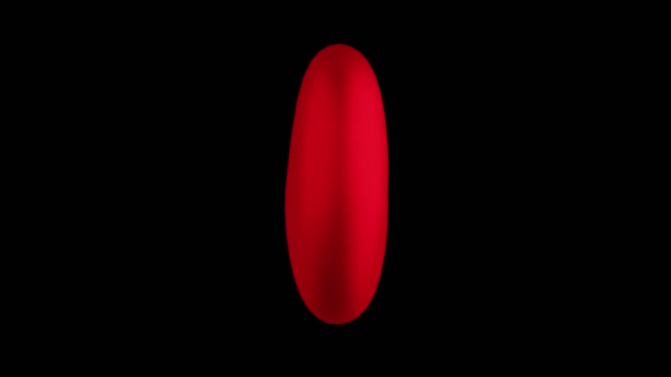 붉은 발광체 심장은 검은 배경에서 회전 한다. 3d 반복되는 최소화 된 애니메이션 — 비디오