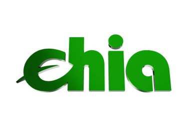 Beyaz arka planda yeşil chia sikke logosu var. Chia Echo şifreleme parası. 3B görüntüleme