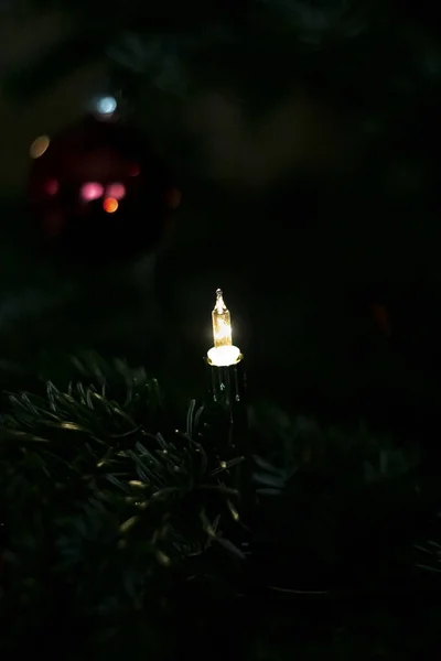 Χριστουγεννιάτικο Δέντρο Φως Διακόσμηση — Φωτογραφία Αρχείου