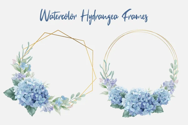 Watercolor Hydrangea Flowers Frames