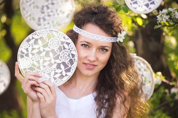 Beautiful girl spring — Stock Photo, Image