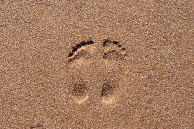 Kumdaki güneşli bir plaj