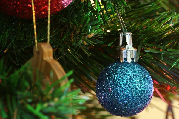 Christmas decorations - Blue ball — Stock Photo, Image