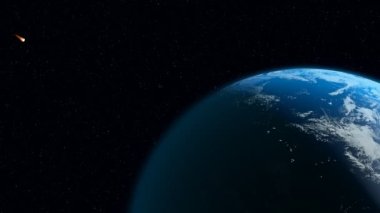 küçük yanan asteroitler karşı dünyayı hareket ettirmek.