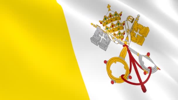 La bandera del Estado vaticano — Vídeos de Stock