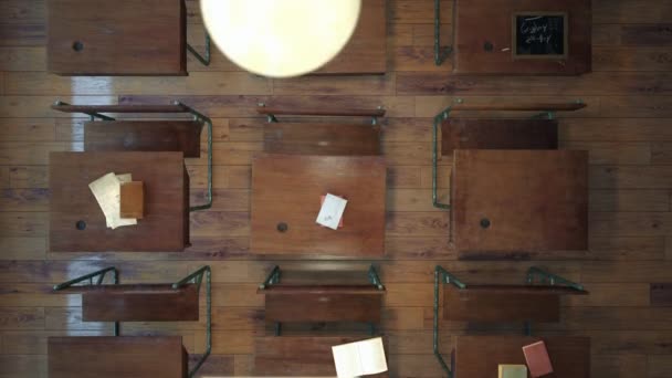 Aa Reproduktion eines alten Klassenzimmers — Stockvideo