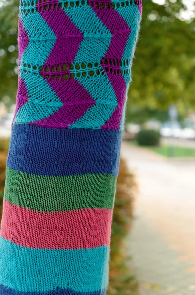 Decorated tree trunks. — Stock Photo, Image