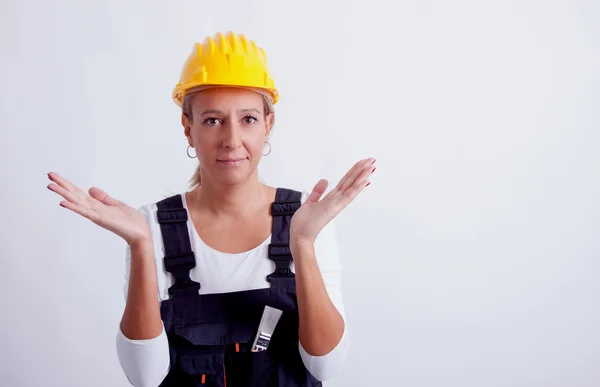 Trabalhadora da construção feminina — Fotografia de Stock