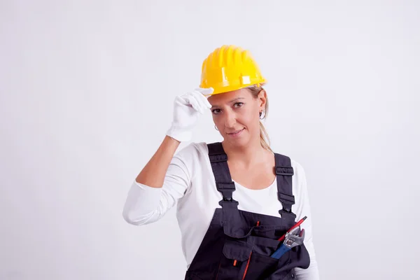Trabalhadora da construção feminina Imagens Royalty-Free