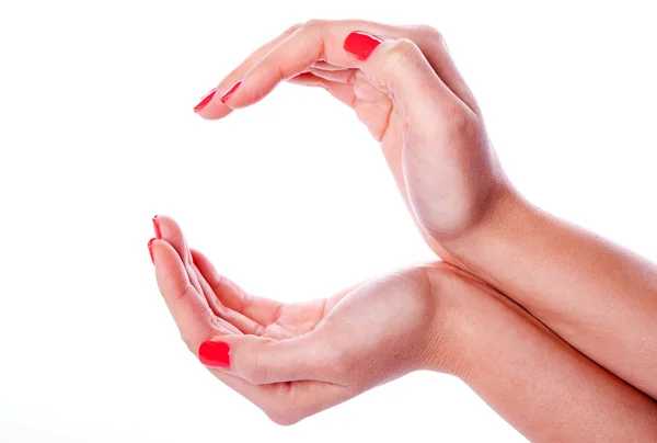 Mulheres mãos isoladas no fundo branco — Fotografia de Stock