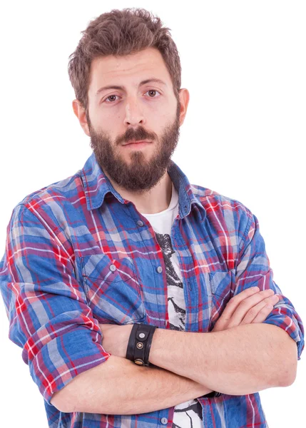 Men in plaid shirt Stock Image