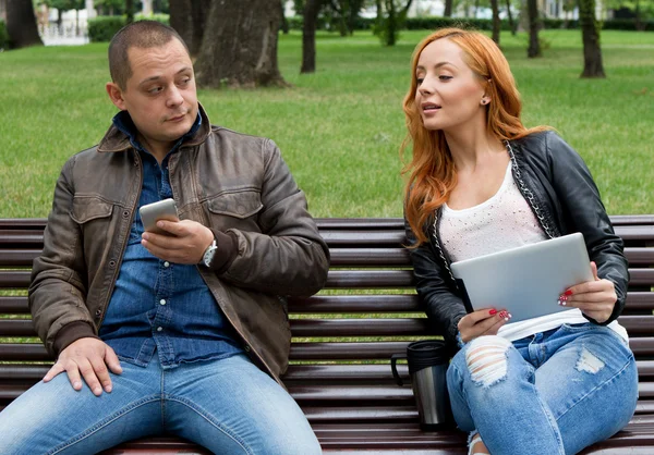Friends are fun to watch something on a mobile phone and tablet