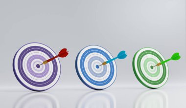 Rekabetçi avantaj, stratejik pazarlama konsepti. 3d illüstrasyon