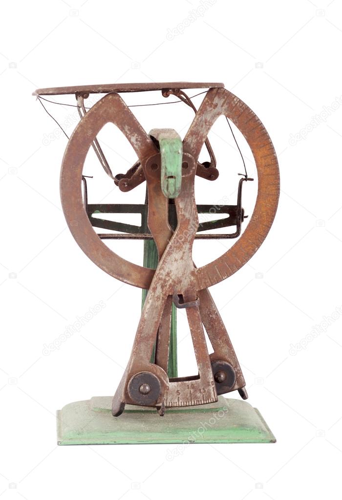 Old dirty and rusty postage scales