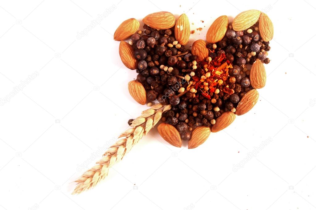 Decorated spices and  nuts