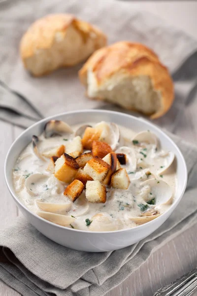 Clam Chowder in bowl — Stock Photo, Image