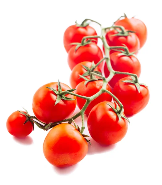 흰 바탕에 파낸 체리 토마토 — 스톡 사진
