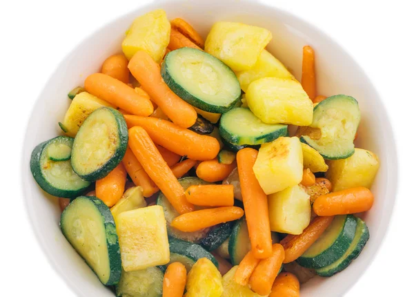 Verduras fritas en el plato — Foto de Stock
