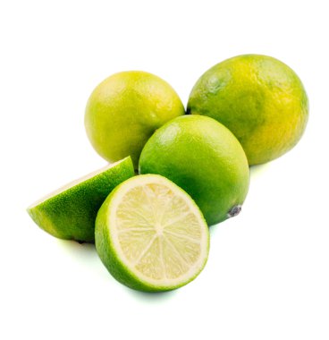 Beyazın üzerinde yalıtılmış turunçgil meyveleri