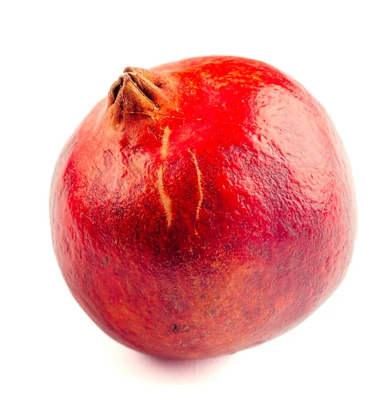 Ripe pomegranate fruit isolated on white background — Stock Photo, Image