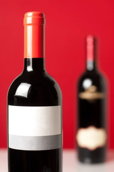 Two bottles of red wine — Stock Photo, Image