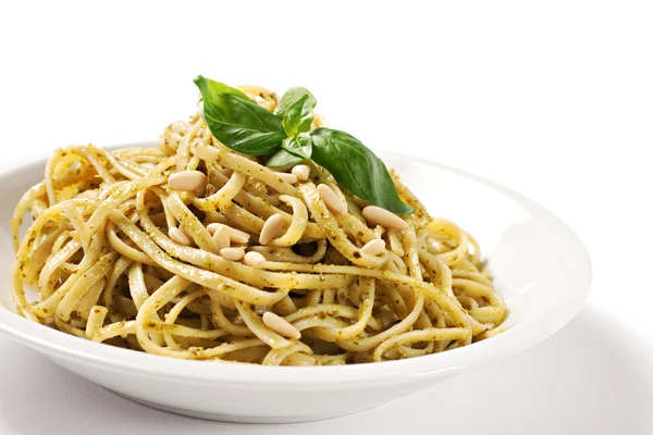 Spaghetti with pesto sauce — Stock Photo, Image