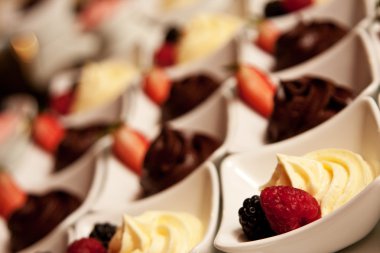 cioccolato e mousse di frutta