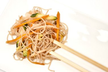 rice noodles with vegetables clipart