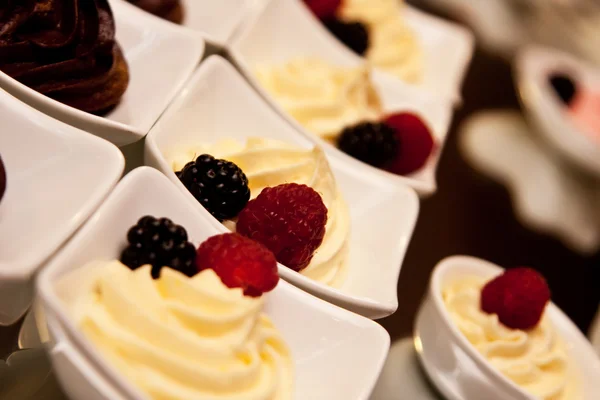 Fruit mousse and chocolate — Stock Photo, Image