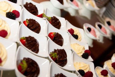 cioccolato e mousse di frutta